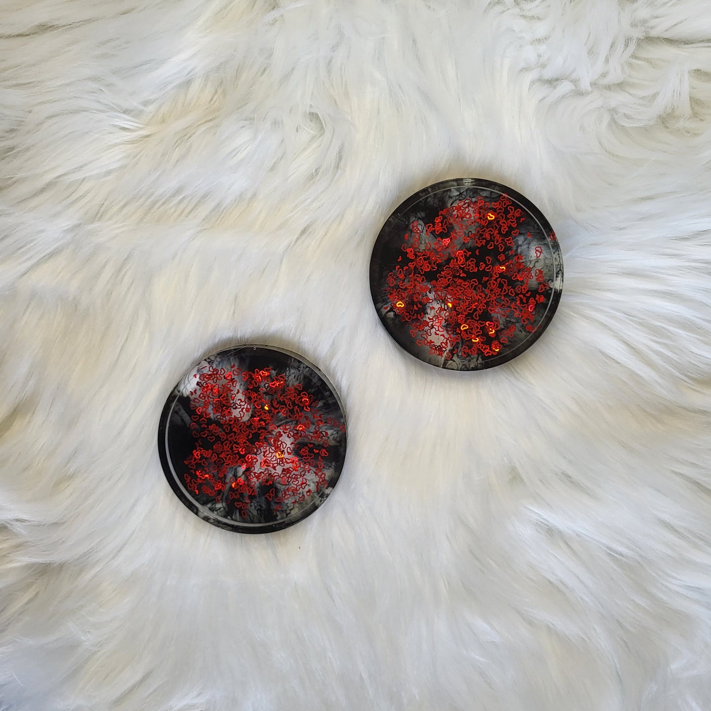 Queen of Hearts Glitter Coasters | Set of 2