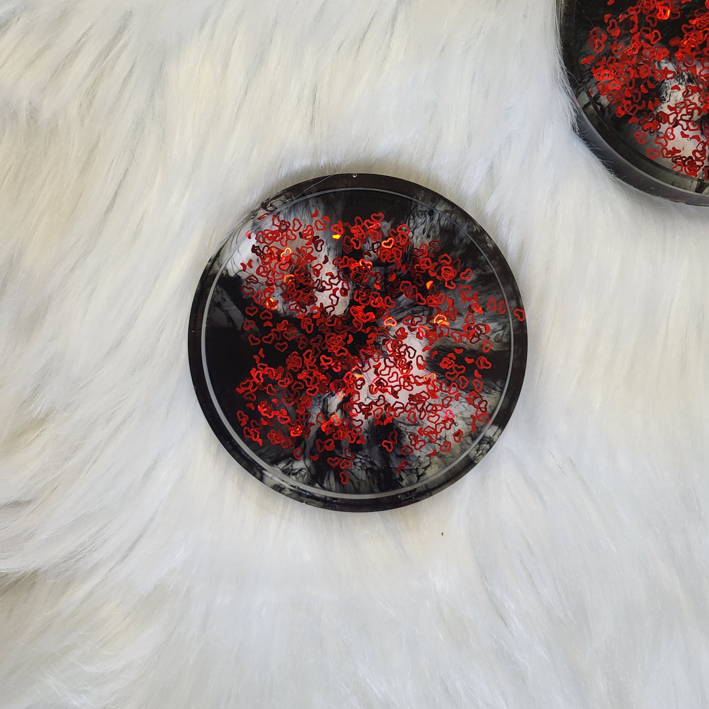 Queen of Hearts Glitter Coasters | Set of 2