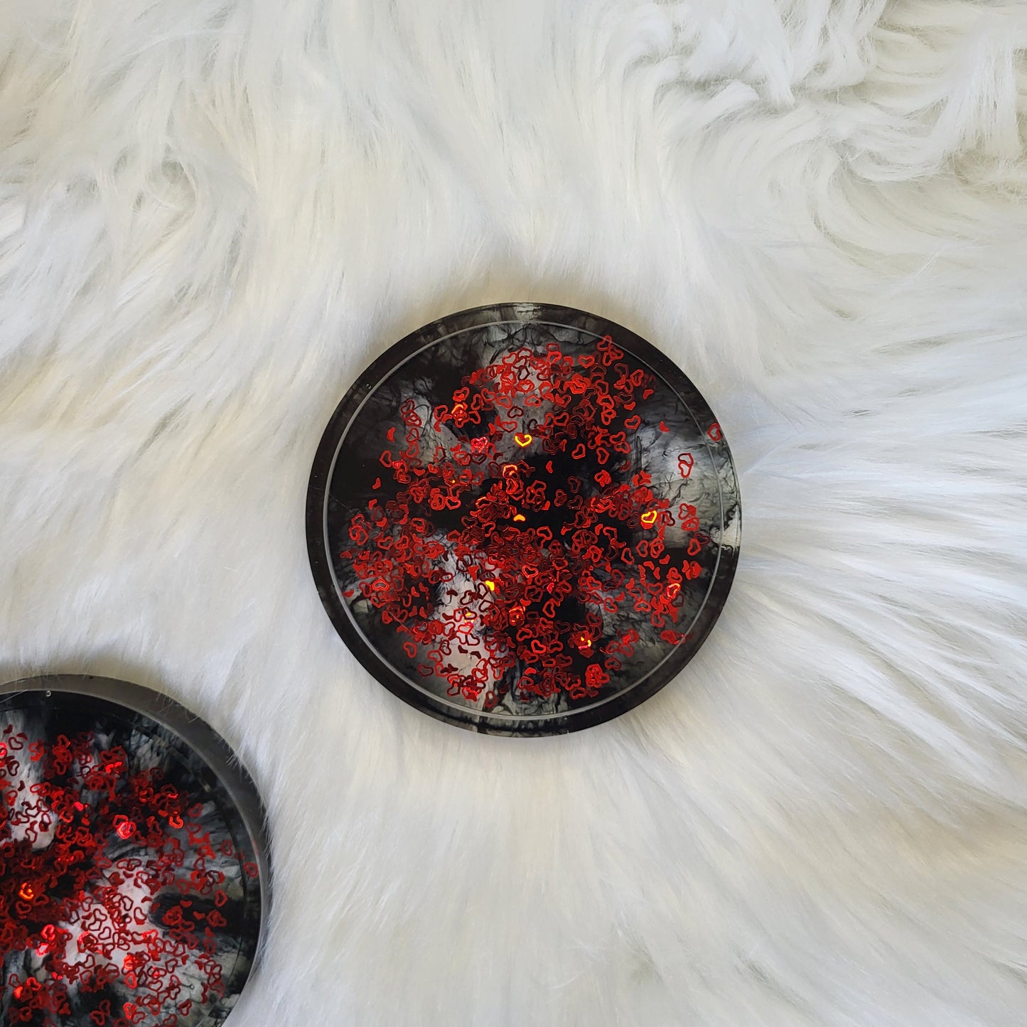 Queen of Hearts Glitter Coasters | Set of 2