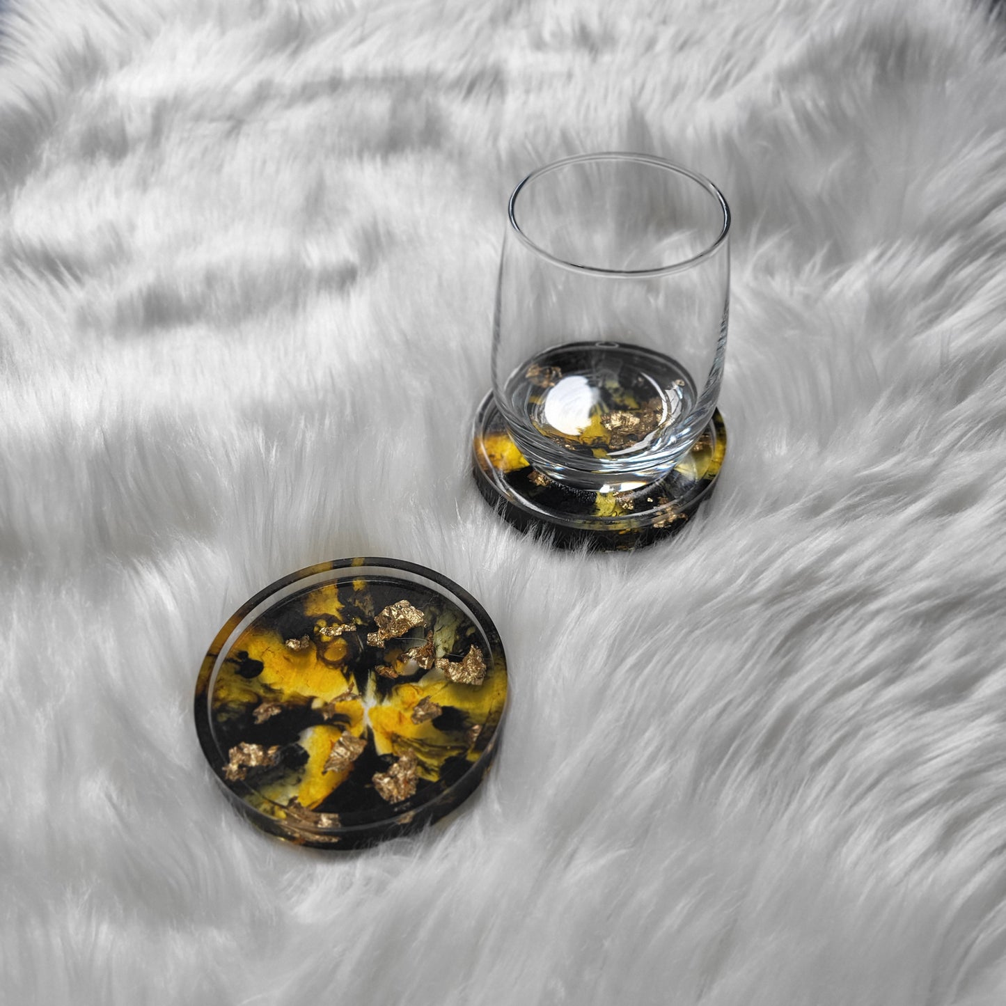 Yinz Coasters | Set of 2 Yellow & Black