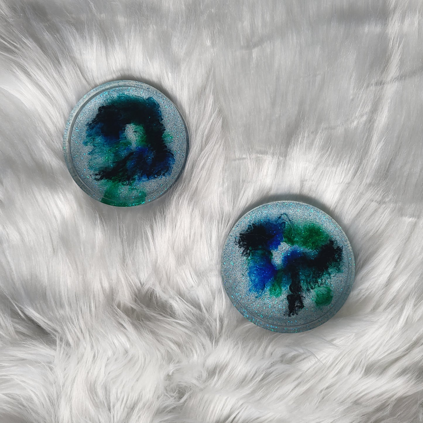 Glitter Coasters | Set of 2 Planet Earth