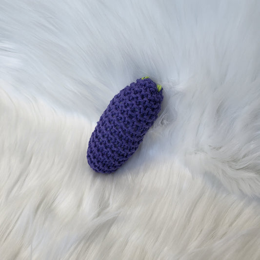 Eggplant Catnip Toy Kicker with Bell