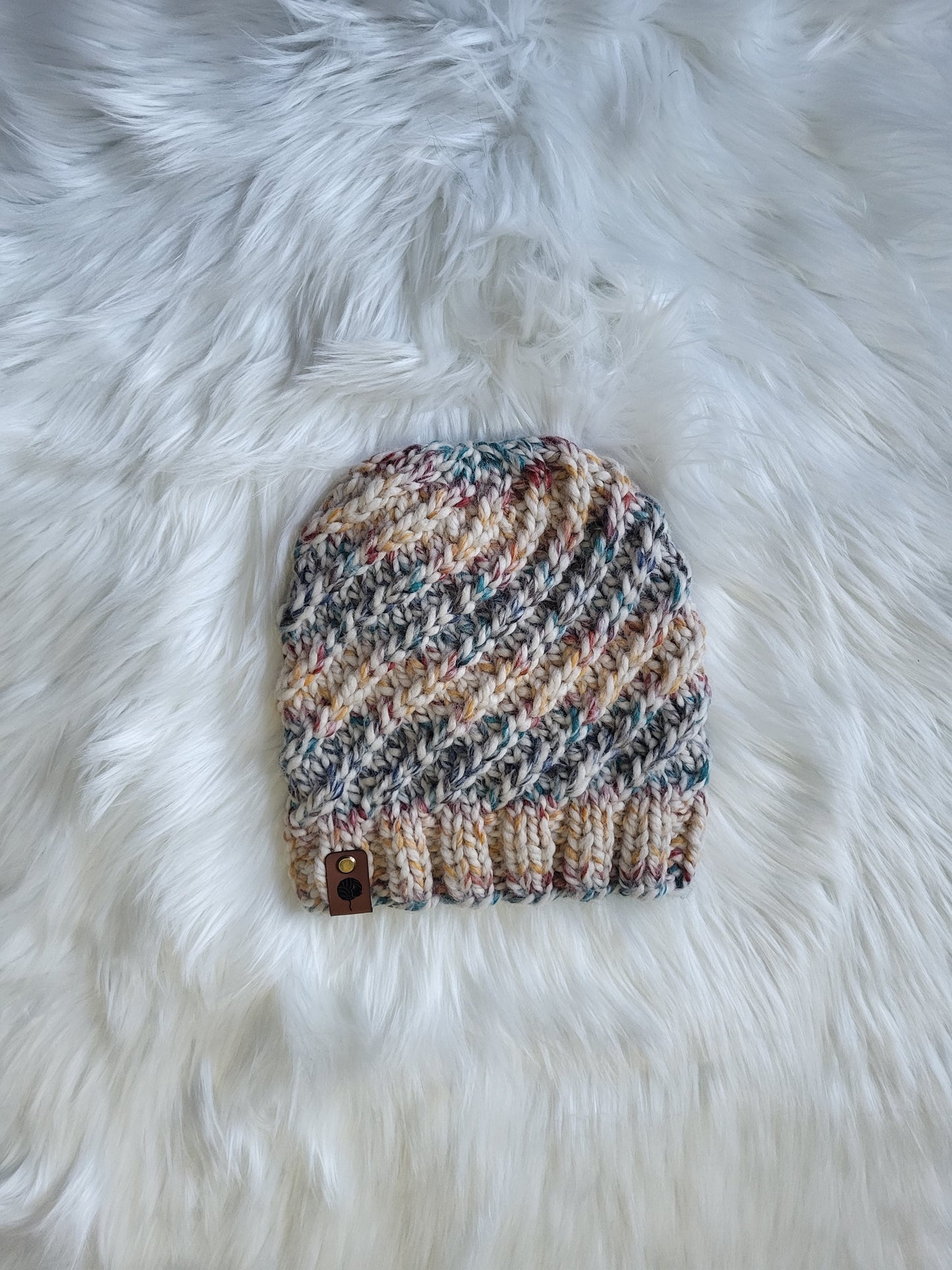 Handmade Knit Wool Beanie | Swirlpool Beanie | Colorful