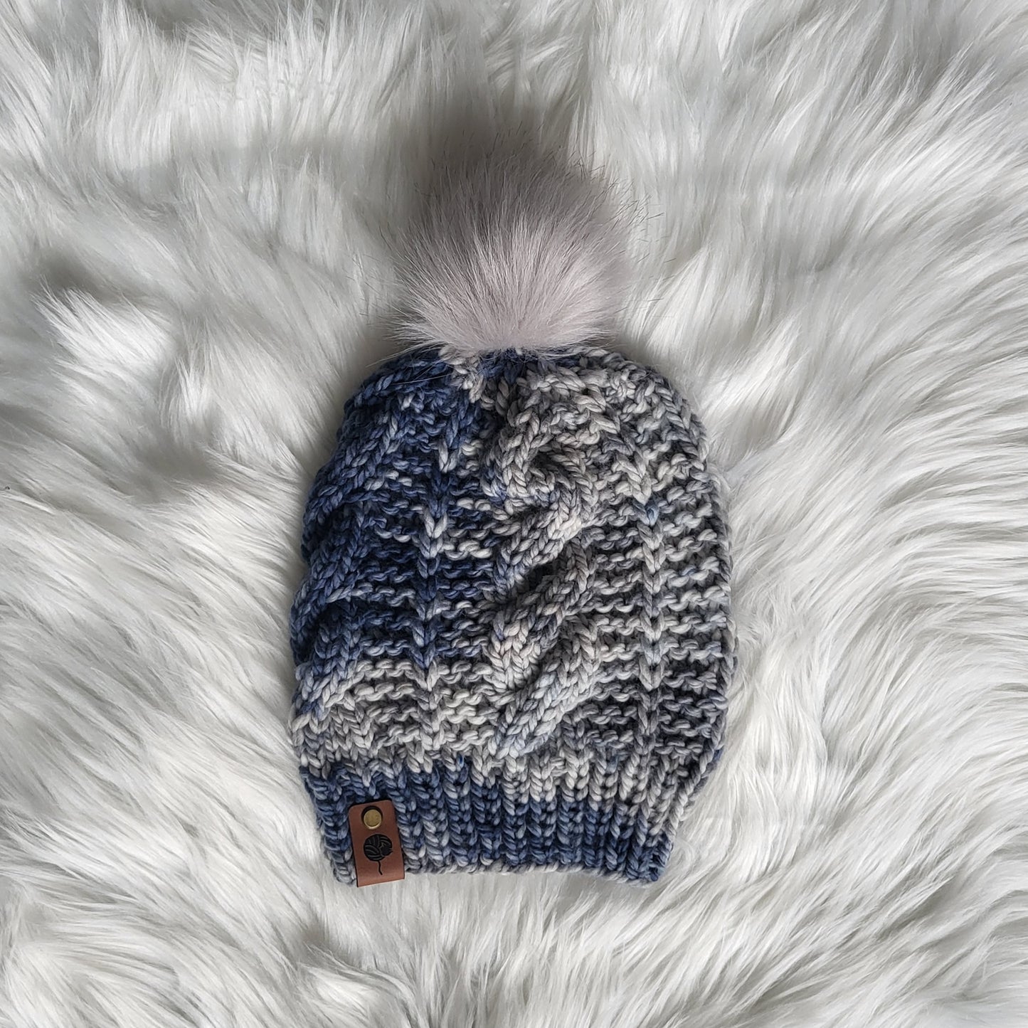 Denim Dreams | New Year, Same Me Beanie Knitting Kit with Pompom | Bulky