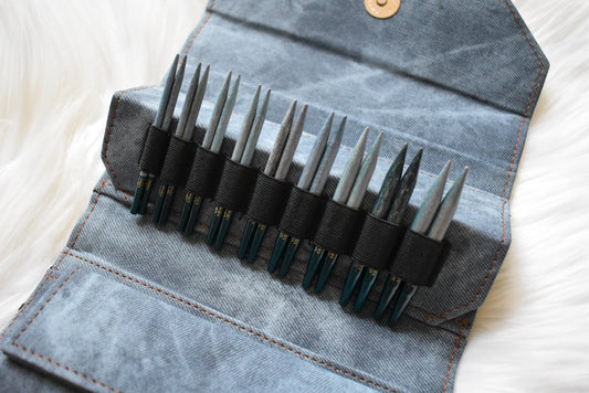 Lykke Knitting Needles | 3.5" Interchangeable Needles Set | INDIGO in Azure Denim Case
