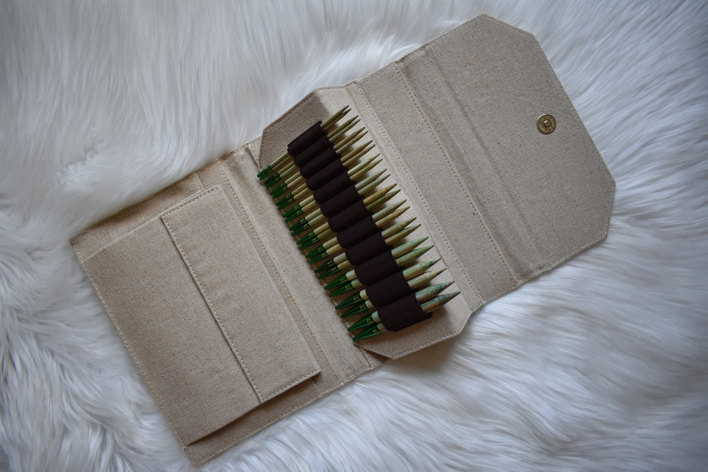 Lykke Knitting Needles | 5" Interchangeable Needles Set | GROVE in Beige Jute Case