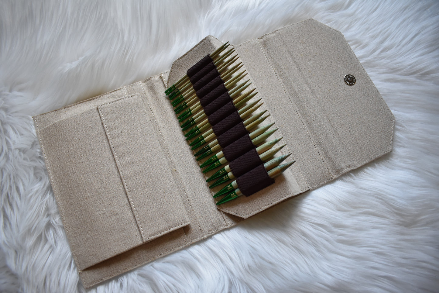 Lykke Knitting Needles | 5" Interchangeable Needles Set | GROVE in Beige Jute Case