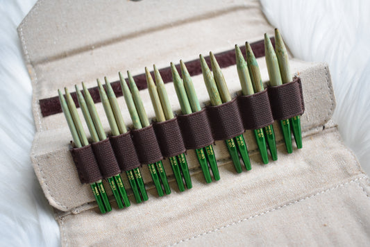 Lykke Knitting Needles | 3.5" Interchangeable Needles Set | GROVE in Beige Jute Case