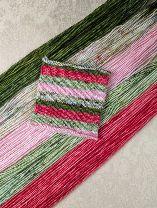 Watermelon Sour | Sock Weight Yarn | Yarns by Pear Maiden