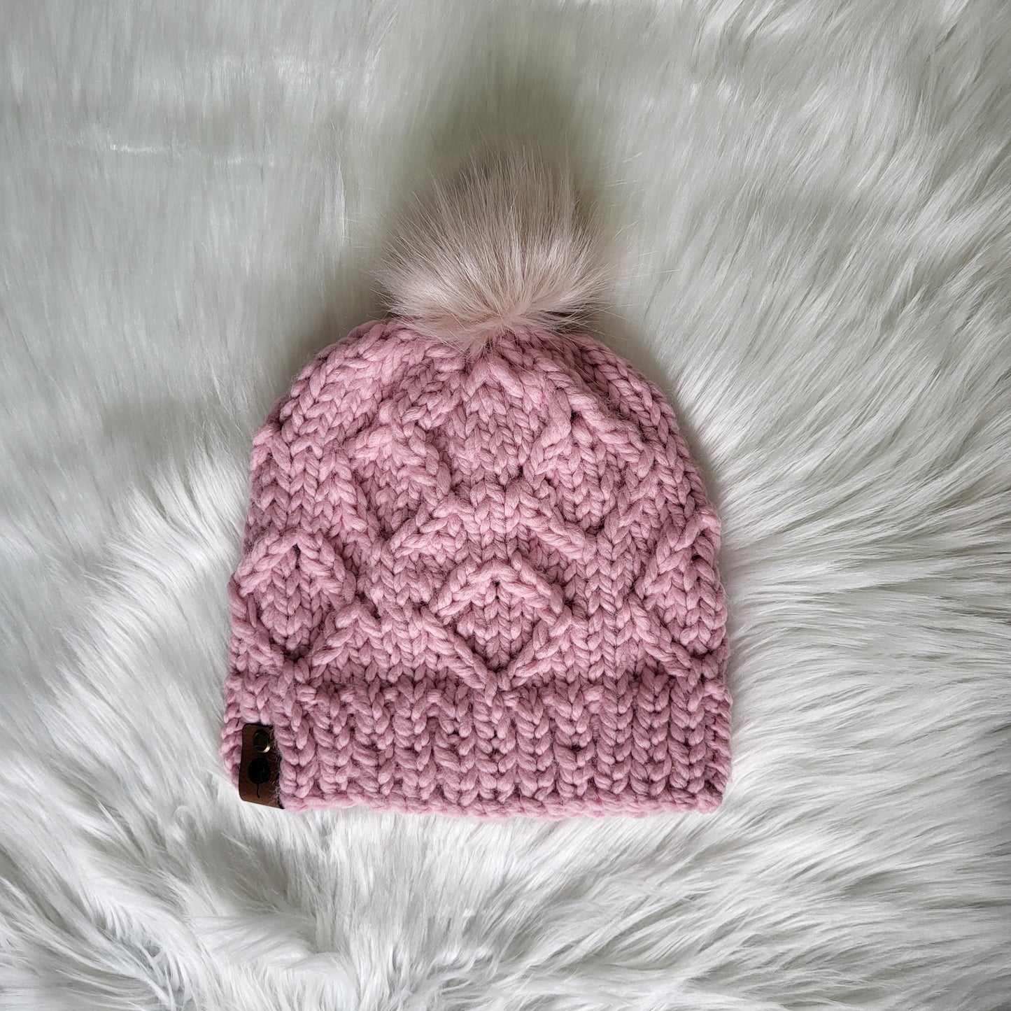 Handmade Knit Wool Beanie | Pink