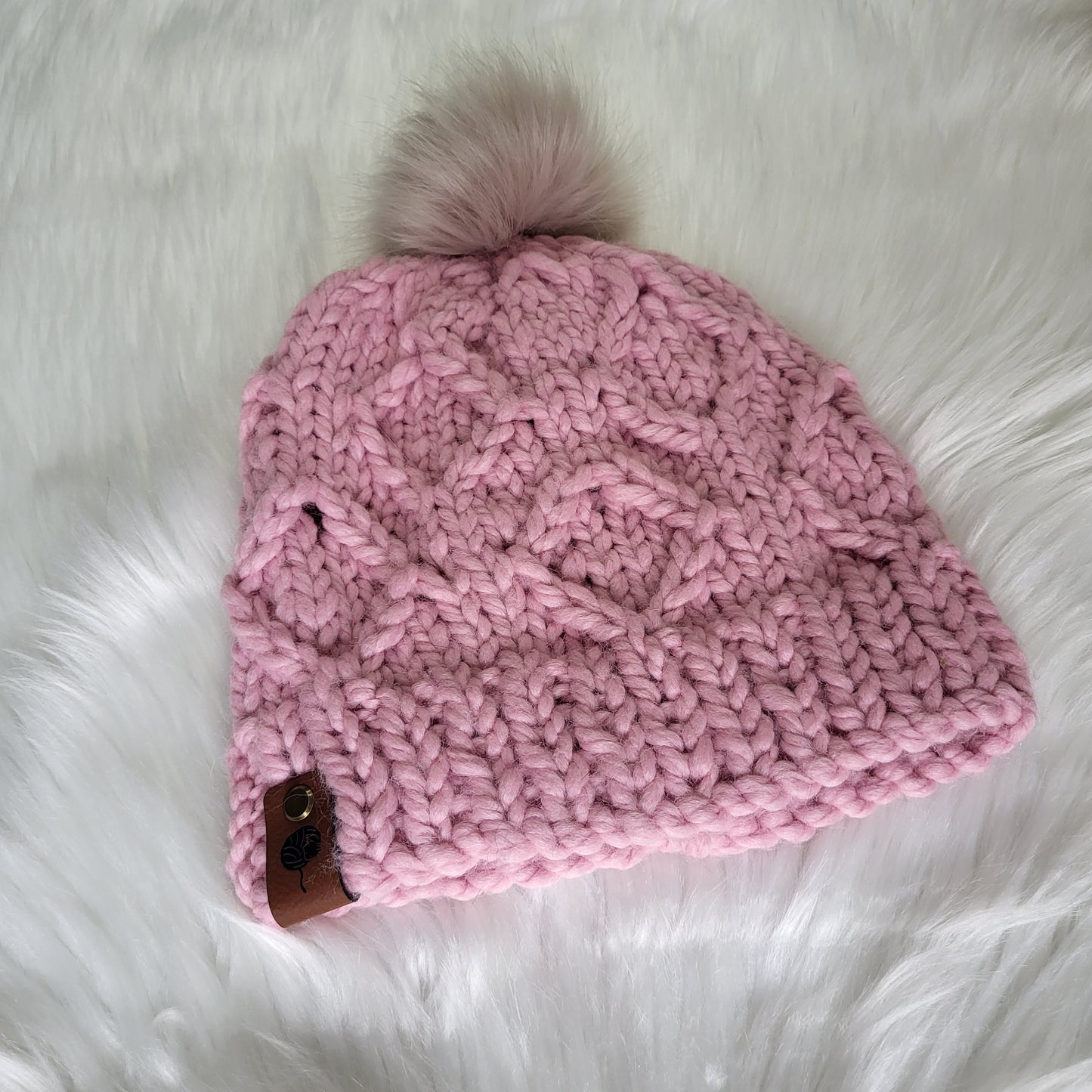 Handmade Knit Wool Beanie | Pink