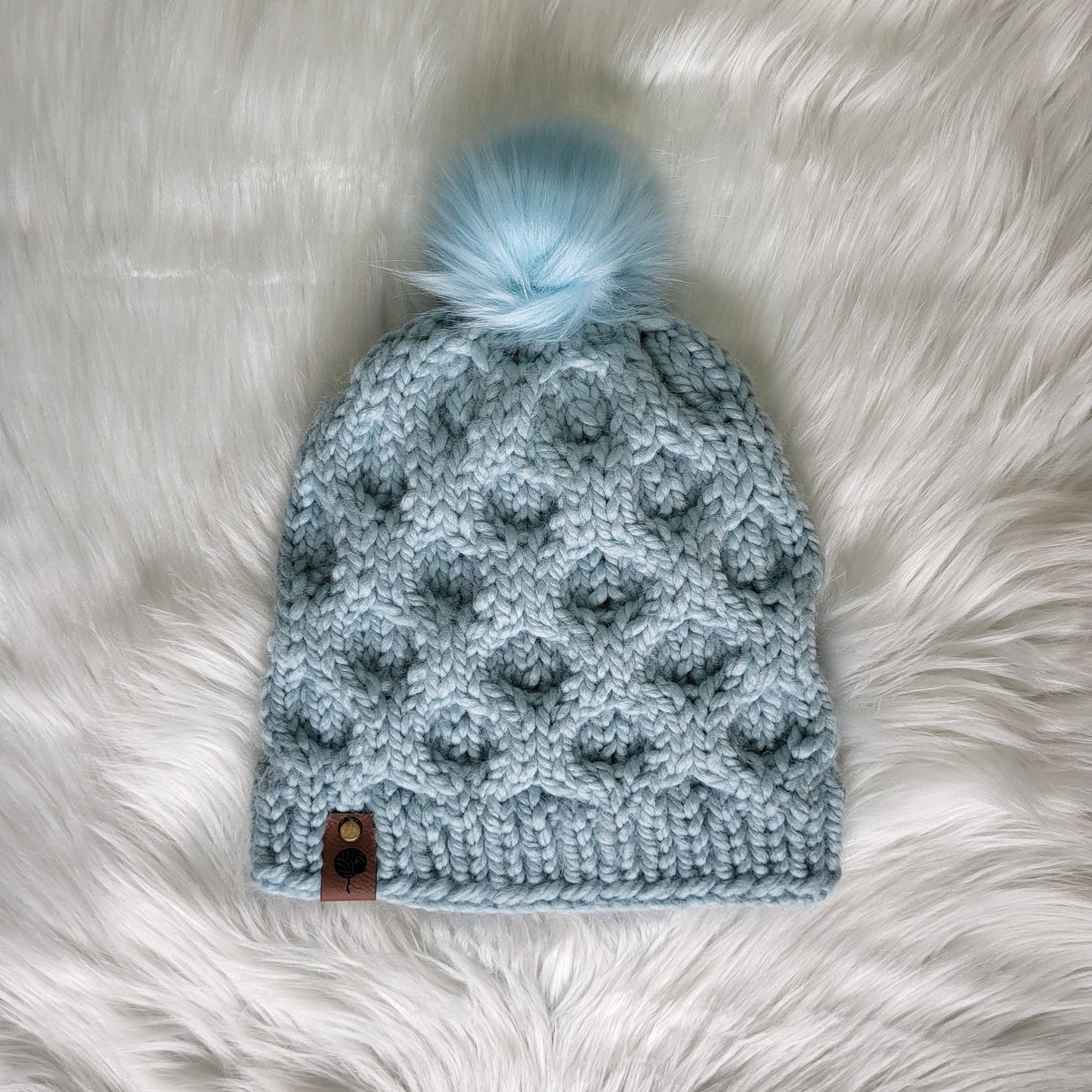 Handmade Knit Wool Beanie | Blue | Ambrosia