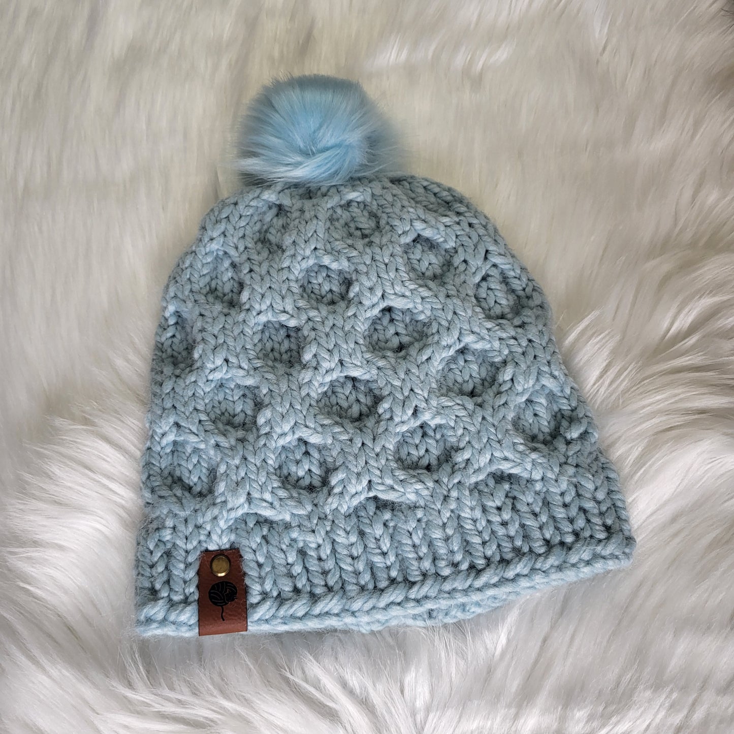 Handmade Knit Wool Beanie | Blue | Ambrosia