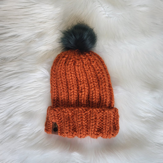 Handmade Knit Wool Beanie | Pumpkin Beanie