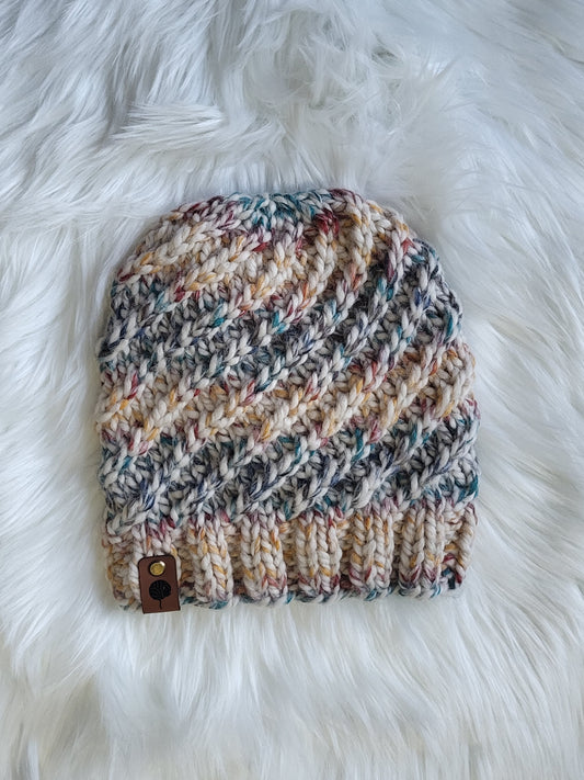 Handmade Knit Wool Beanie | Swirlpool Beanie | Colorful