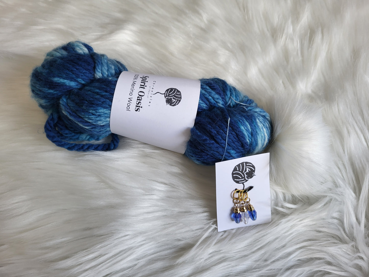 Spirit Oasis | Swirlpool Beanie Knitting Kit with Stitch Markers | Three-Ply Super Bulky Yarn