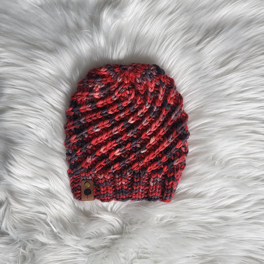 Handmade Knit Wool Beanie | Swirlpool Beanie | Merino Wool | Ember Island