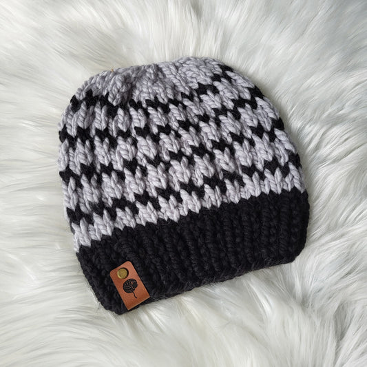 Handmade Knit Wool Beanie | Twinkling Lights Beanie | Grey