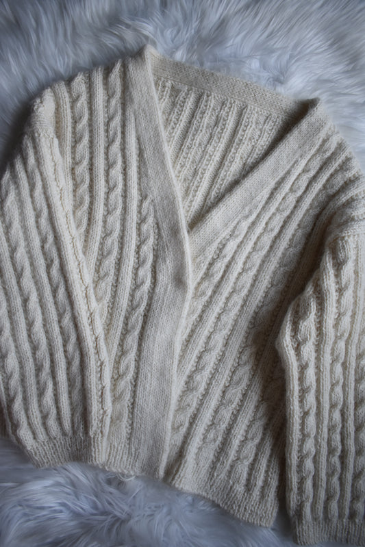 Honey Cardigan Knitting Kit | Merino Cashmere & Suri Silk Yarn Only