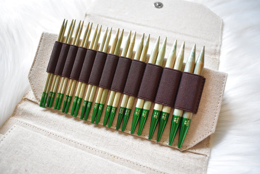 Lykke Knitting Needles | 5" Interchangeable Needles Set | GROVE in Beige Jute Case