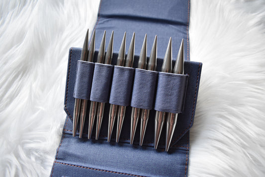 Lykke Knitting Needles | 5" Interchangeable Needles Bulky Set | FLIGHT in Denim Canvas Case