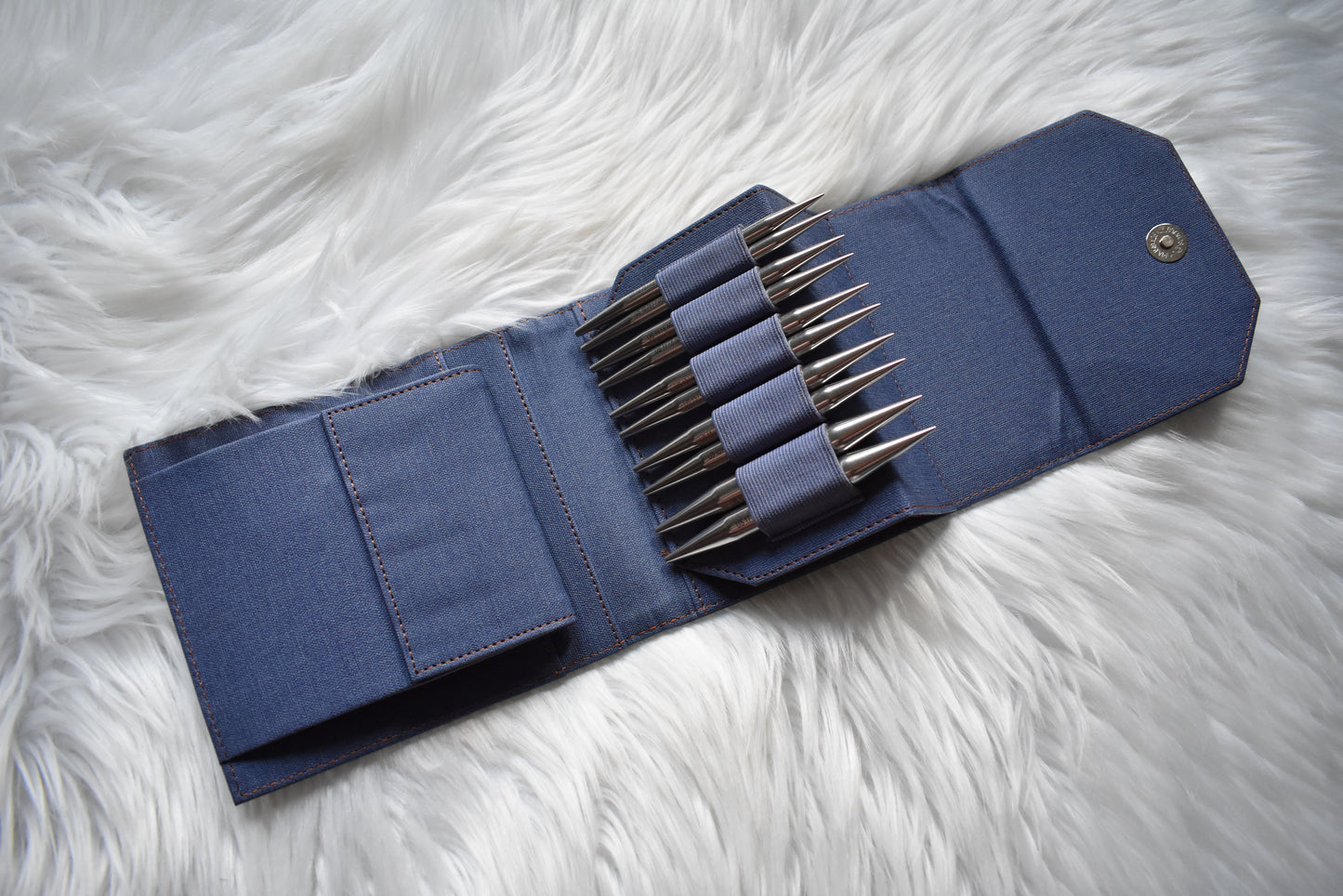 Lykke Knitting Needles | 5" Interchangeable Needles Bulky Set | FLIGHT in Denim Canvas Case