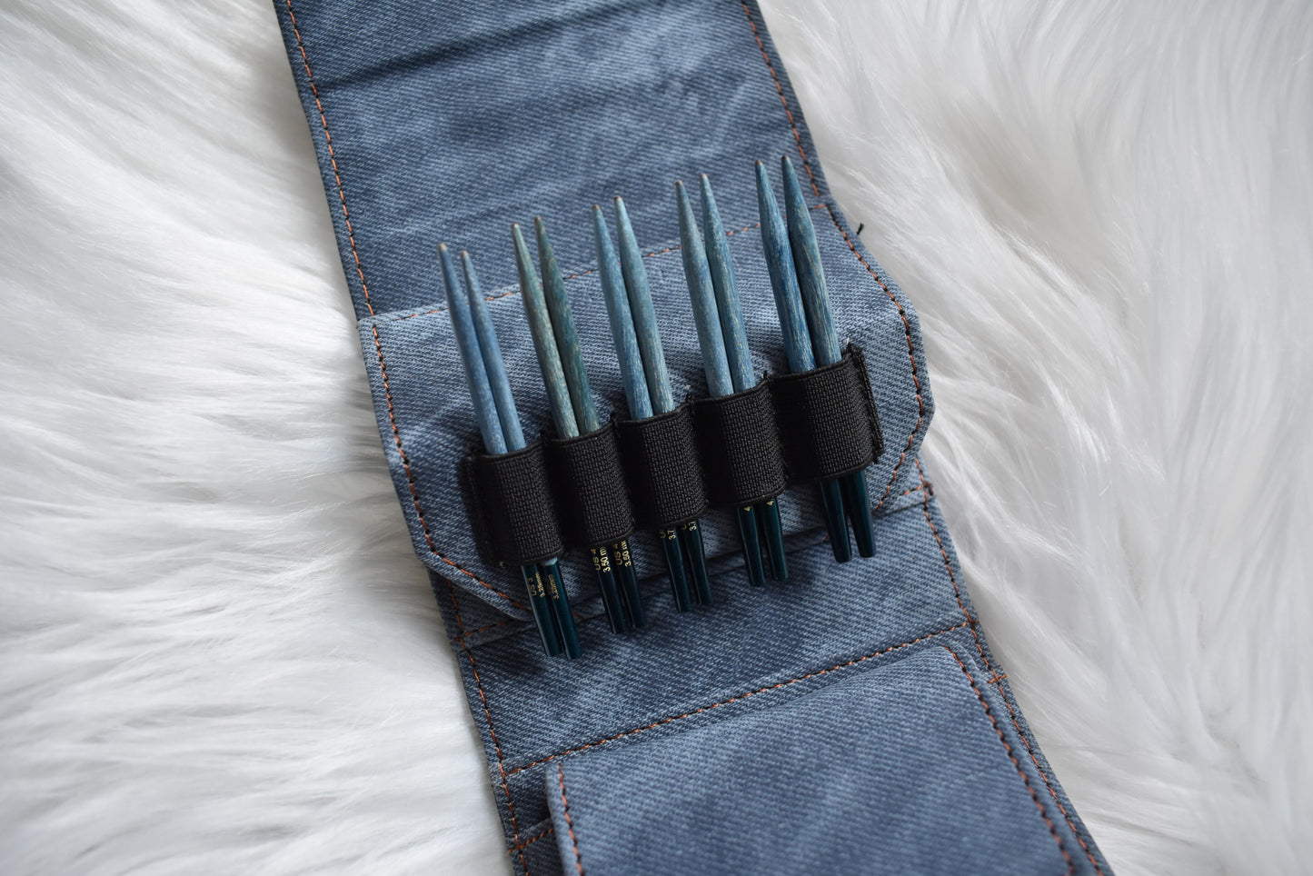 Lykke Knitting Needles | 3.5" Interchangeable Needles Starter Set | INDIGO in Azure Denim Case