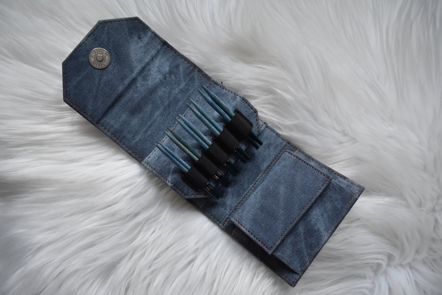 Lykke Knitting Needles | 3.5" Interchangeable Needles Starter Set | INDIGO in Azure Denim Case