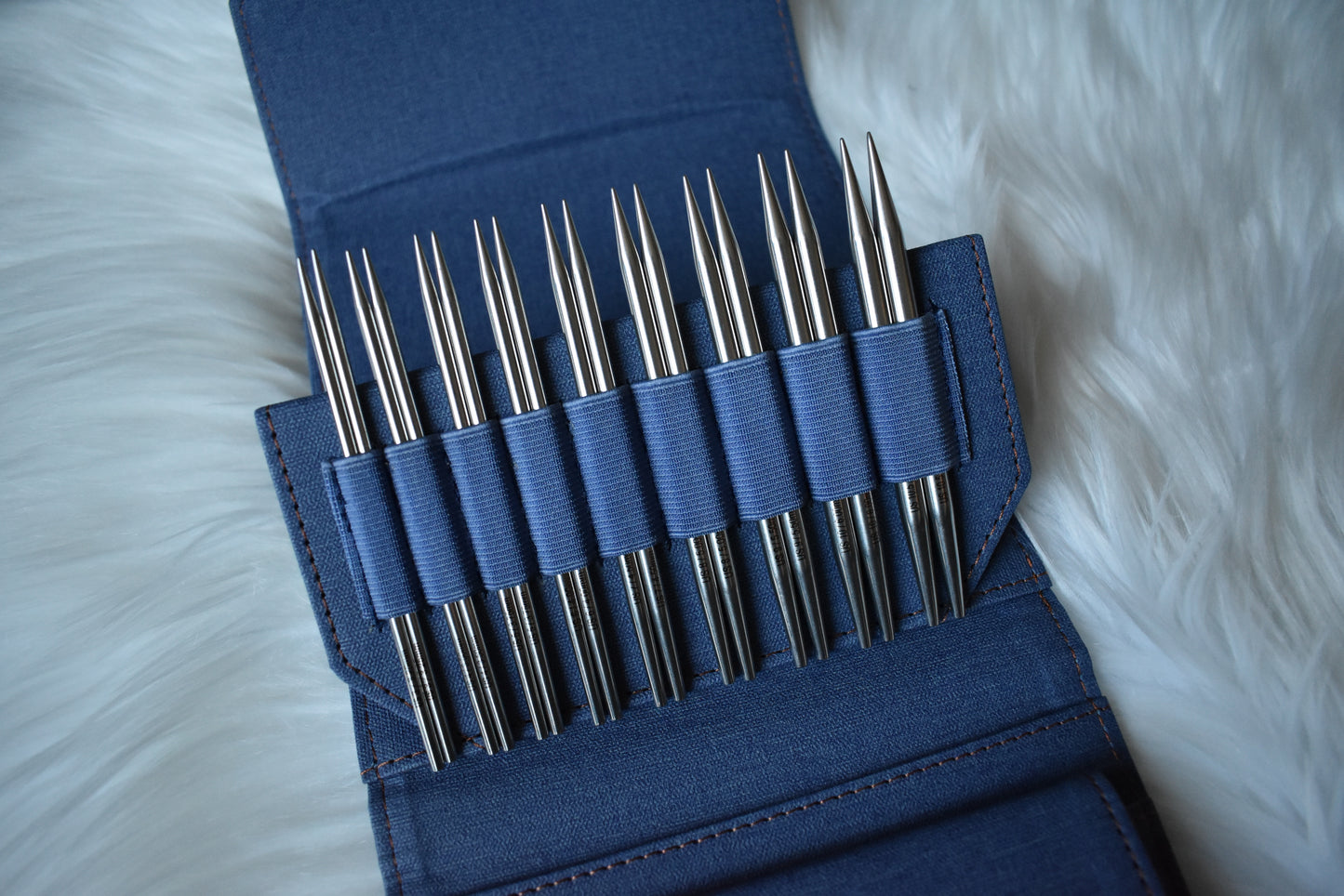 Lykke Knitting Needles | 5" Interchangeable Needles Set | FLIGHT in Denim Canvas Case