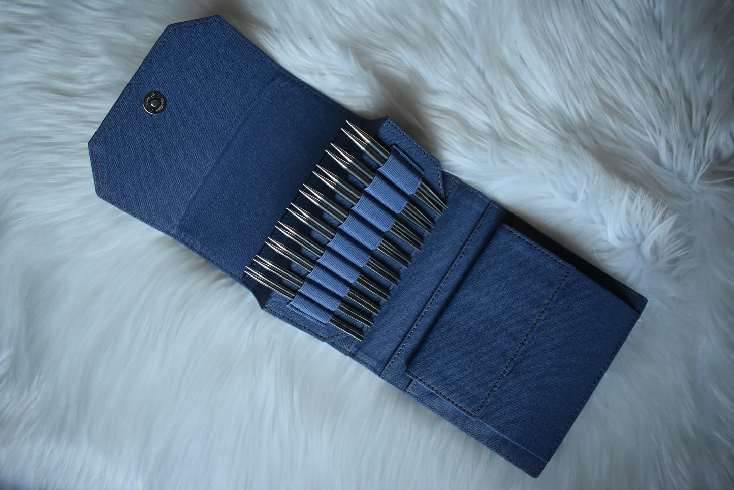 Lykke Knitting Needles | 5" Interchangeable Needles Set | FLIGHT in Denim Canvas Case