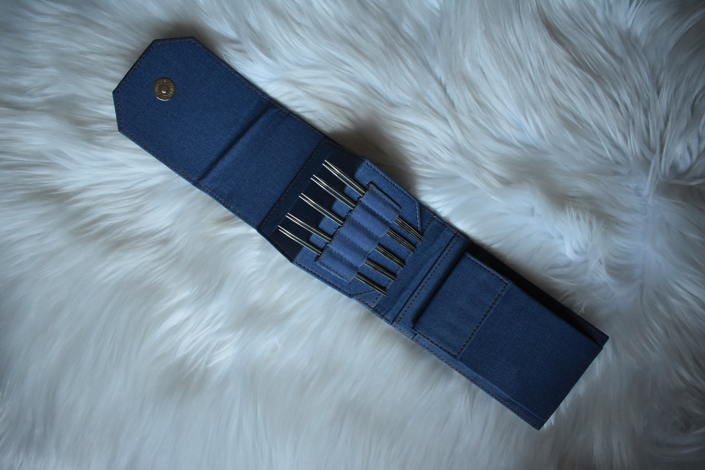 Lykke Knitting Needles | 5" Interchangeable Needles Mini Set | FLIGHT in Denim Canvas Case