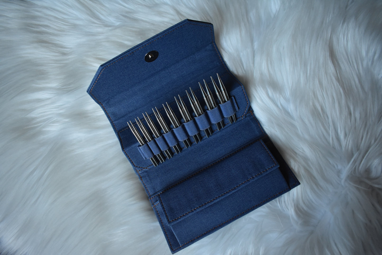Lykke Knitting Needles | 3.5" Interchangeable Needles Set | FLIGHT in Denim Canvas Case