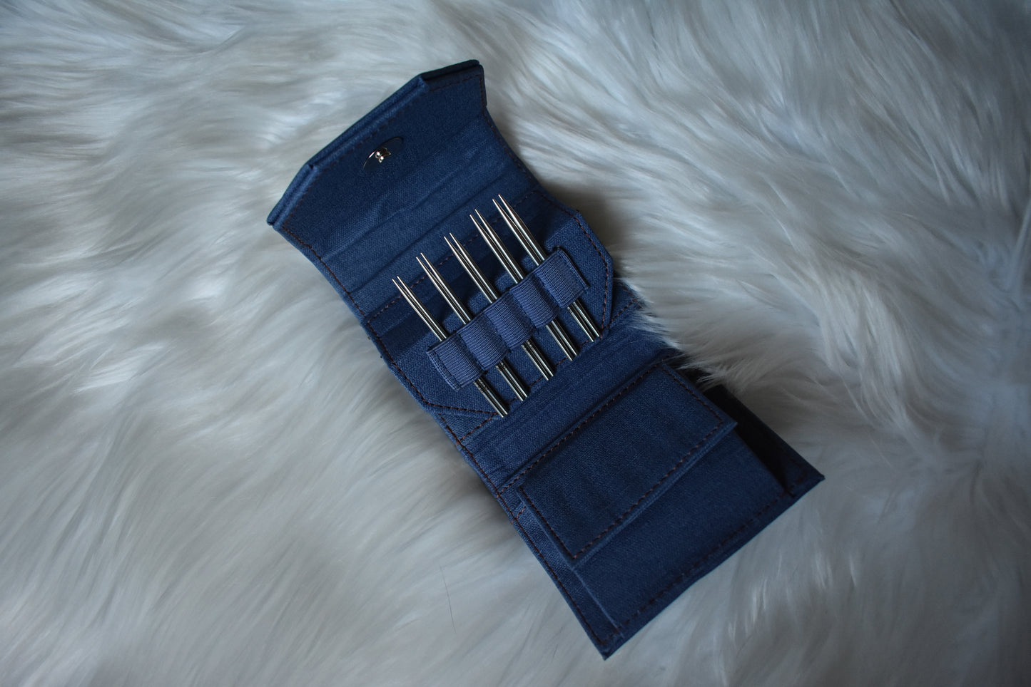 Lykke Knitting Needles | 3.5" Interchangeable Needles Mini Set | FLIGHT in Denim Canvas Case