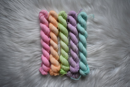 OOAK Pastel Rainbow | Mini Set | Fingering Weight Yarn