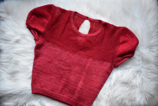 Hand Knit Lace Merino Wool Top – Lightly Worn
