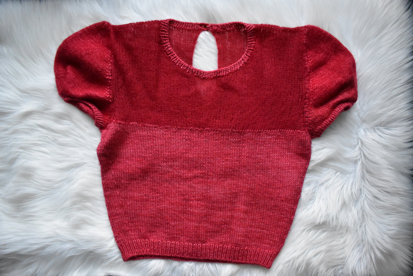 Hand Knit Lace Merino Wool Top – Lightly Worn