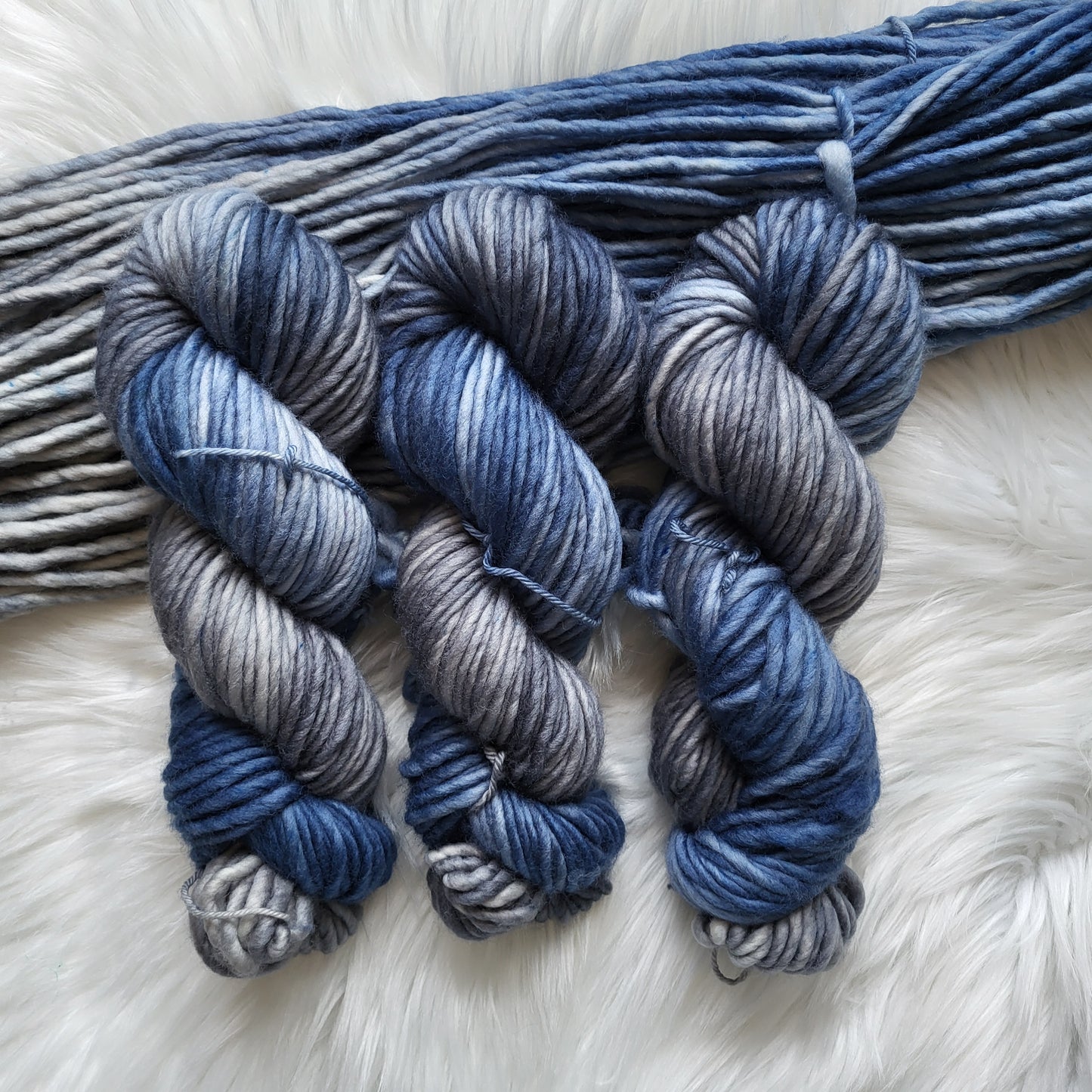 Denim Dreams | Swirlpool Beanie Knitting Kit with Pompom | Super Bulky