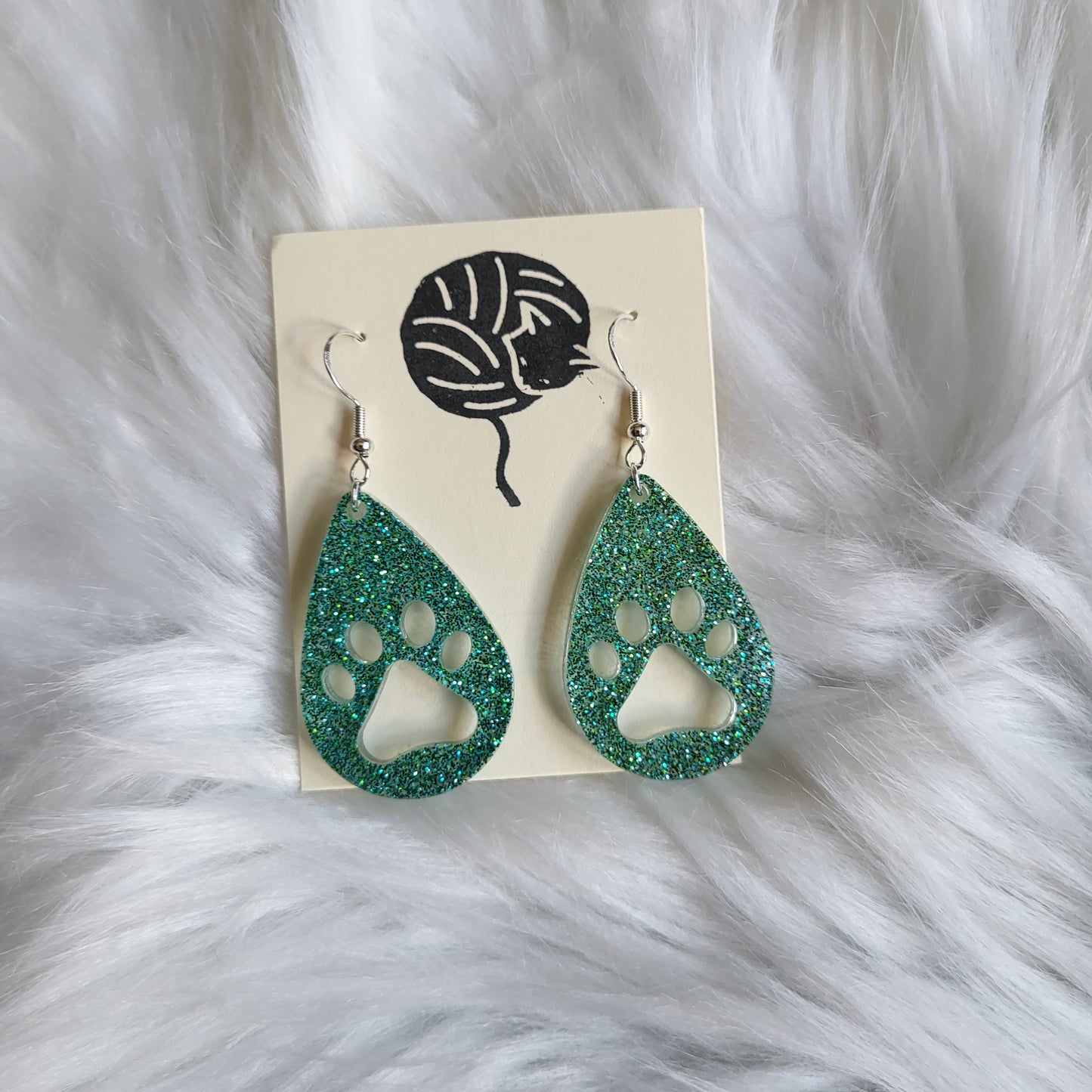 Paw Print Earrings | Glitter