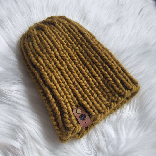 Classic Ribbed Handmade Knit Wool Beanie | 100% Wool