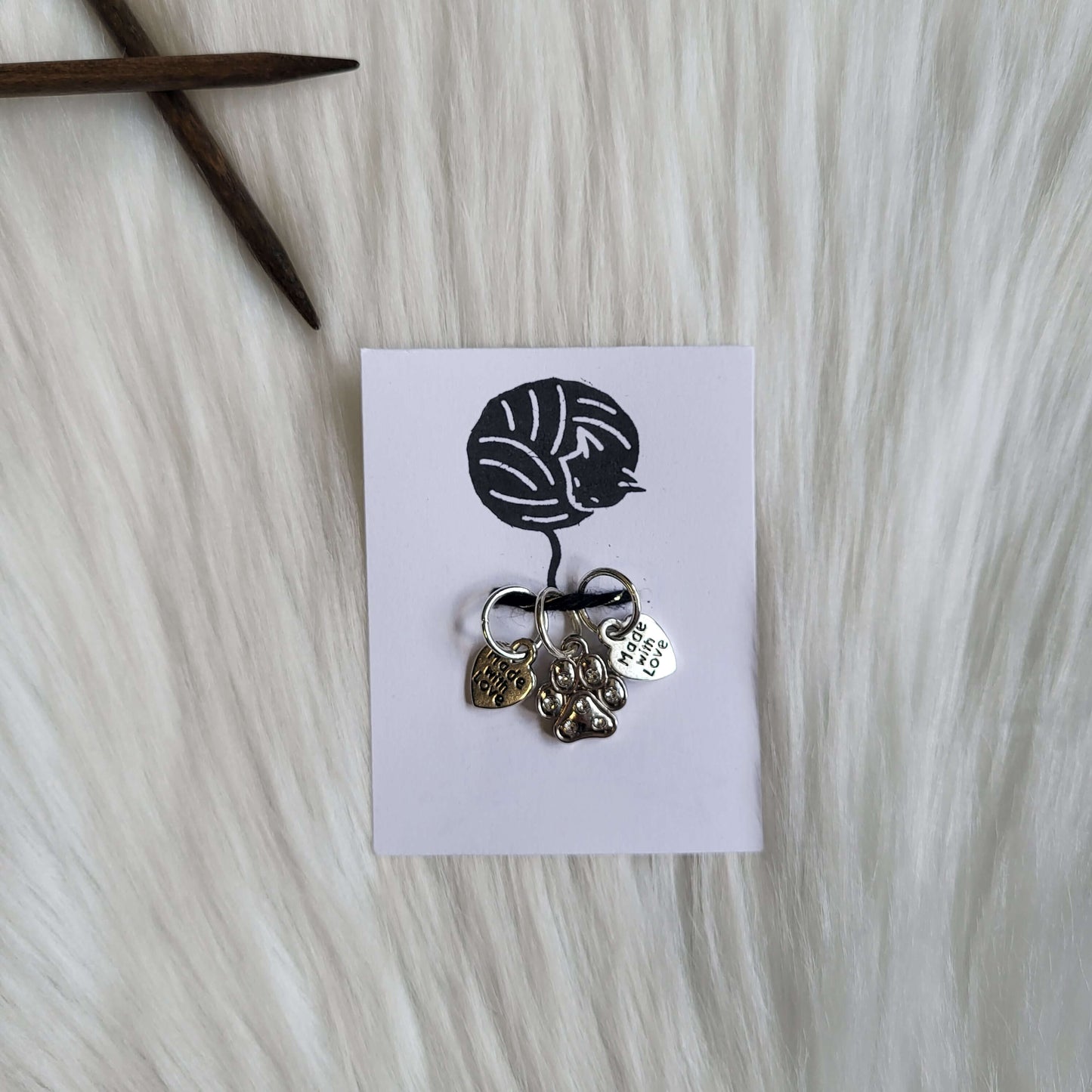 Paw Print Stitch Marker Set of 3