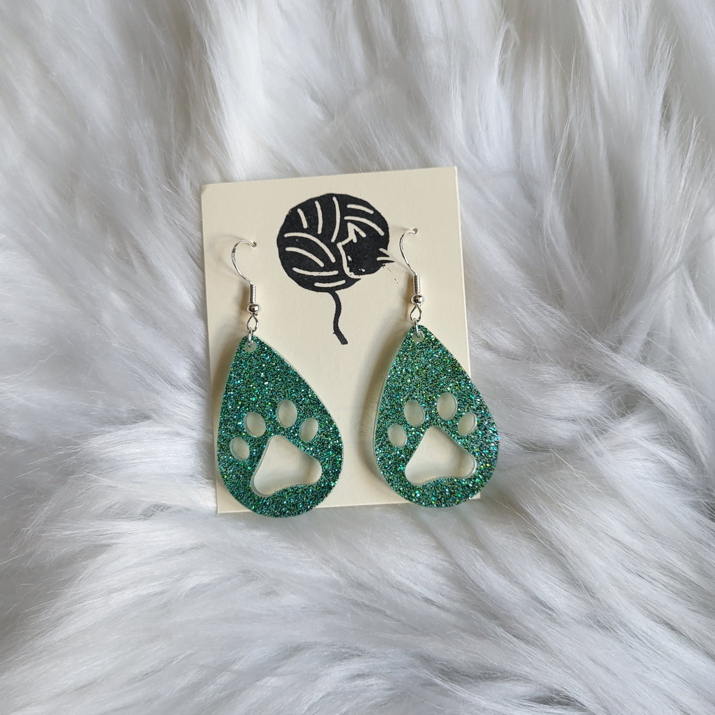 Paw Print Earrings | Glitter